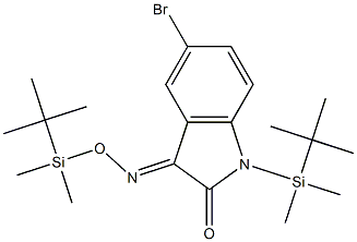 1H-Indole-2,3-dione, 5-bromo-1-(tert-butyldimethylsilyl)-, 3-[(O-tert- butyldimethylsilyl)oxime] Structure