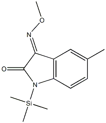1H-Indole-2,3-dione, 5-methyl-1-(trimethylsilyl)-, 3-(O-methyloxime) Structure