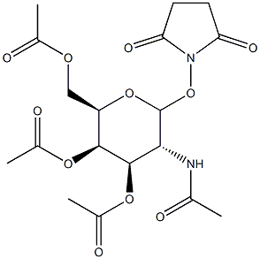 N-(2-acetamido-3,4,6-tri-O-acetyl--2-deoxygalactopyranosyloxy)succinimide Structure