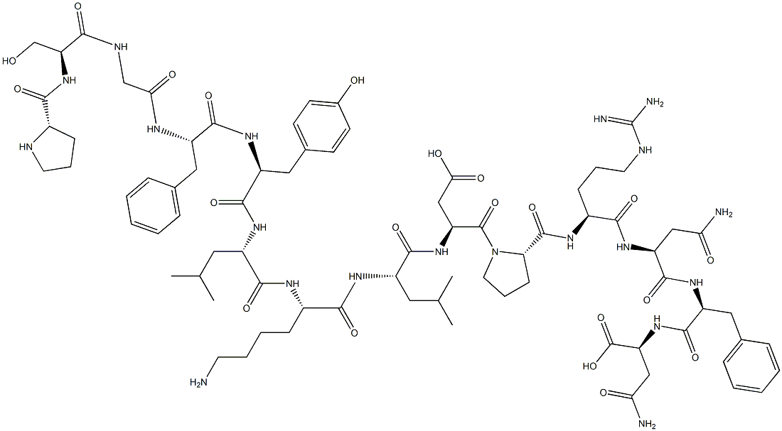 prolyl-seryl-glycyl-phenylalanyl-tyrosyl-leucyl-lysyl-leucyl-aspartyl-prolyl-arginyl-asparaginyl-phenylalanyl-asparagine Structure