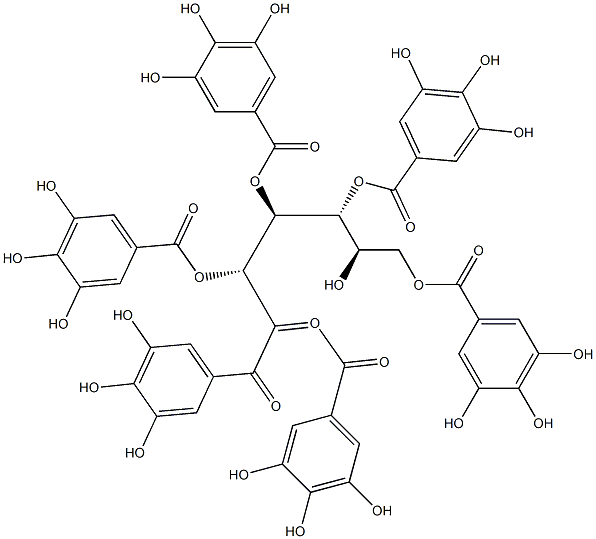 3-O-digalloyl-1,2,4,6-tetra-O-galloylglucose 结构式