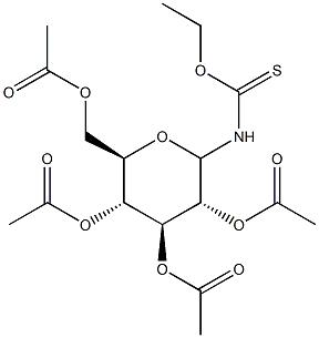 O-ethyl N-(2,3,4,6-tetra-O-acetylglucopyranosyl)thiocarbamate Structure