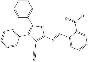 2-{[(2-nitrophenyl)methylene]amino}-4,5-diphenyl-3-furonitrile Structure