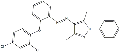 4-{2-[2-(2,4-dichlorophenoxy)phenyl]diaz-1-enyl}-3,5-dimethyl-1-phenyl-1H-pyrazole Struktur