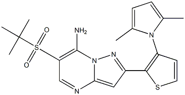 6-(tert-butylsulfonyl)-2-[3-(2,5-dimethyl-1H-pyrrol-1-yl)-2-thienyl]pyrazolo[1,5-a]pyrimidin-7-ylamine|