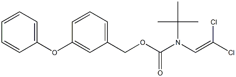 3-phenoxybenzyl N-(tert-butyl)-N-(2,2-dichlorovinyl)carbamate Structure