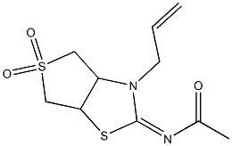 N1-(3-allyl-5,5-dioxoperhydro-5lambda~6~-thieno[3,4-d][1,3]thiazol-2-yliden)acetamide Structure