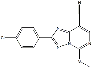 2-(4-chlorophenyl)-5-(methylthio)[1,2,4]triazolo[1,5-c]pyrimidine-8-carbonitrile Structure