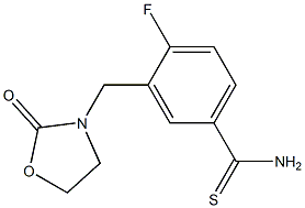 4-fluoro-3-[(2-oxo-1,3-oxazolidin-3-yl)methyl]benzene-1-carbothioamide 化学構造式