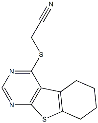 (5,6,7,8-tetrahydro[1]benzothieno[2,3-d]pyrimidin-4-ylsulfanyl)acetonitrile Struktur