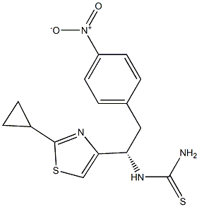 (S)-1-(1-(2-cyclopropylthiazol-4-yl)-2-(4-nitrophenyl)ethyl)thiourea,1000395-01-6,结构式