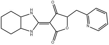 3-octahydro-2H-benzimidazol-2-ylidene-5-(2-pyridinylmethyl)-2,4(3H,5H)-furandione Structure