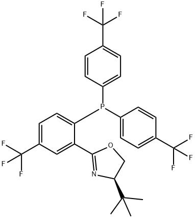 (4R)-2-[2-[双[4-(三氟甲基)苯基]膦]-5-(三氟甲基)苯基]-4-叔丁基-4,5-二氢恶唑 结构式