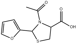 3-acetyl-2-(furan-2-yl)-1,3-thiazolidine-4-carboxylic acid 结构式