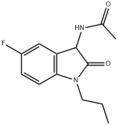 Acetamide,  N-(5-fluoro-2,3-dihydro-2-oxo-1-propyl-1H-indol-3-yl)- Struktur