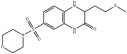 3-[2-(methylsulfanyl)ethyl]-7-(morpholine-4-sulfonyl)-1,2,3,4-tetrahydroquinoxalin-2-one,1009669-79-7,结构式