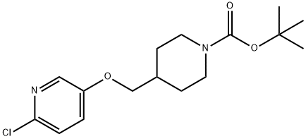 tert-Butyl 4-{[(6-chloropyridin-3-yl)oxy]methyl}piperidine-1-carboxylate Struktur