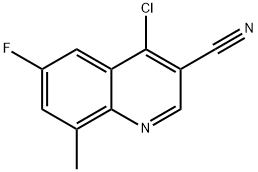 4-氯-6-氟-8-甲基喹啉-3-甲腈 结构式