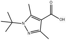 1-叔-丁基-3,5-二甲基-1H-吡唑-4-羧酸, 1017783-64-0, 结构式