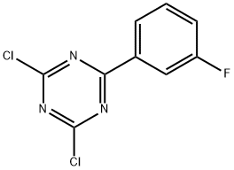 2,4-Dichloro-6-(3-fluorophenyl)-1,3,5-triazine 化学構造式