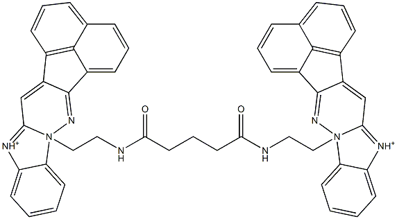8-{2-[(5-{[2-(8H-acenaphtho[1',2':3,4]pyridazino[1,6-a]benzimidazol-13-ium-8-yl)ethyl]amino}-5-oxopentanoyl)amino]ethyl}-8H-acenaphtho[1',2':3,4]pyridazino[1,6-a]benzimidazol-13-ium 结构式