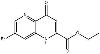 7-Bromo-4-oxo-1,4-dihydro-[1,5]naphthyridine-2-carboxylic acid ethyl ester Structure