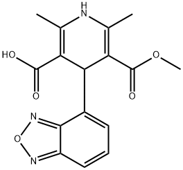 4-(2,1,3-benzoxadiazol-4-yl)-5- methoxycarbonyl-2,6-dimethyl-1,4-dihydropyridine-3-carboxylic acid Struktur