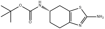 Carbamic acid, N-[(6S)-2-amino-4,5,6,7-tetrahydro-6-benzothiazolyl]-, 1,1-dimethylethyl ester Structure