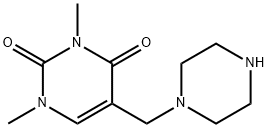 2,4(1H,3H)-Pyrimidinedione, 1,3-dimethyl-5-(1-piperazinylmethyl)- Structure