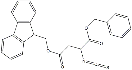 2-isothiocyanato-succinic acid 1-benzyl ester 4-(9H-fluoren-9-ylmethyl) ester,1055726-18-5,结构式