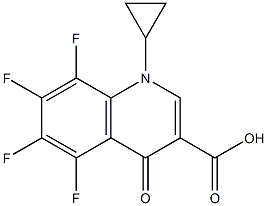1-シクロプロピル-5,6,7,8-テトラフルオロ-1,4-ジヒドロ-4-オキソキノリン-3-カルボン酸 化学構造式