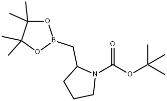 2-((4,4,5,5-四甲基-1,3,2-二氧杂硼杂环戊烷-2-基)甲基)吡咯烷-1-羧酸叔丁酯, 1071494-86-4, 结构式