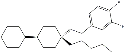 1,2-Difluor-4-{2-(4-trans-pentyl-[1,1-bicyclohexyl]-4-trans-yl)-ethyl}-benzene 结构式