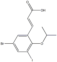 (E)-3-(5-bromo-3-iodo-2-isopropoxyphenyl)acrylic acid Struktur
