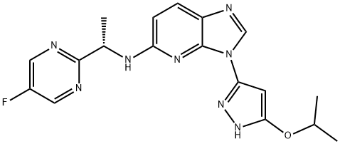 1079274-94-4 N-[(1S)-1-(5-fluoropyrimidin-2-yl)ethyl]-3-(5-isopropoxy-1H-pyrazol-3-yl)-3H-imidazo[4,5-b]pyridin-5-amine
