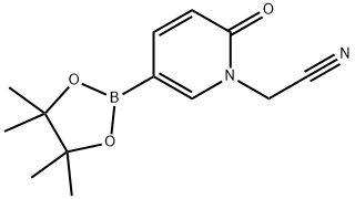 2-(2-氧代-5-(4,4,5,5-四甲基-1,3,2-二氧硼杂环戊烷-2-基)吡-1(2H)-基)乙腈 结构式