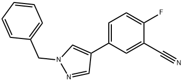 2-氟-5-[1-(苯甲基)-1H-吡唑-4-基]苯甲腈, 1093307-32-4, 结构式