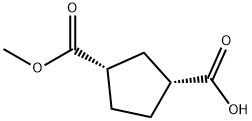 (1R,3S)-3-(methoxycarbonyl)cyclopentane-1-carboxylic acid Structure