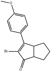 2-bromo-3-(4-methoxyphenyl)-4,5,6,6a-tetrahydropentalen-1(3aH)-one 结构式