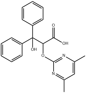 2-((4,6-Dimethylpyrimidin-2-Yl)Oxy)-3-Hydroxy-3,3-Diphenylpropanoic Acid 化学構造式