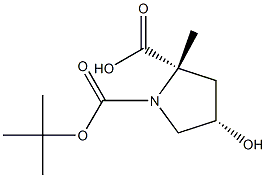 (2S,4S)-1-(tert-butoxycarbonyl)-4-hydroxy-2-methylpyrrolidine-2-carboxylic acid Structure