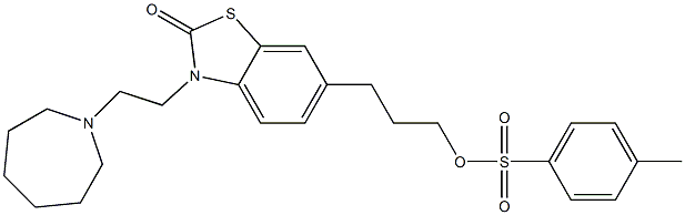 3-(3-(2-(azepan-1-yl)ethyl)-2-oxo-2,3-dihydrobenzo[d]thiazol-6-yl)propyl 4-methylbenzenesulfonate 结构式