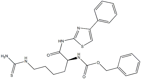 (S)-benzyl 1-oxo-1-(4-phenylthiazol-2-ylamino)-6-thioureidohexan-2-ylcarbamate Structure