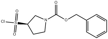 benzyl (R)-3-(chlorosulfonyl)pyrrolidine-1-carboxylate 结构式