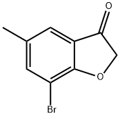 7-溴-5-甲基-2,3-二氢-1-苯呋喃-3-酮 结构式