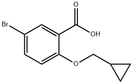 5-溴-2-(环丙基甲氧基)苯甲酸 结构式