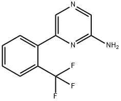 2-Amino-6-(2-trifluoromethylphenyl)pyrazine, 1159816-80-4, 结构式