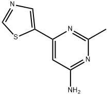 4-Amino-2-methyl-6-(5-thiazolyl)pyrimidine,1159820-67-3,结构式