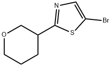 4-Bromo-2-(tetrahydropyran-3-yl)thiazole 结构式