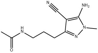N-[3-(5-amino-4-cyano-1-methyl-1H-pyrazol-3-yl)propyl]acetamide Structure